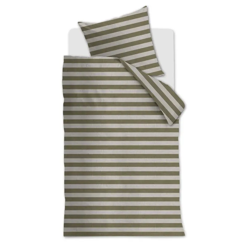 vtwonen Bettwäsche Bold Stripe_Green_ _UV_135x200 + 1x 1 , 1 135 x 200 cm, 80 x 80 cm grün