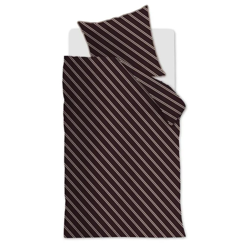 vtwonen Bettwäsche Diagonal_Dark Red_ _UV_155x220 + 1x 1 , 1 155 x 220 cm, 80 x 80 cm rot