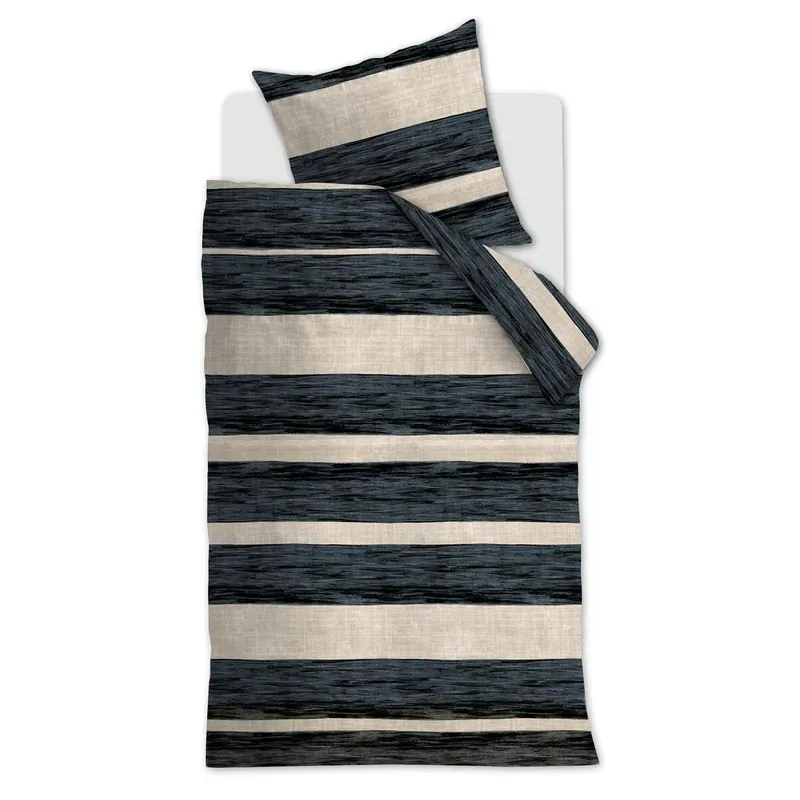 vtwonen Bettwäsche Painted Stripe_Black_ _UV_135x200 + 1x 1 , 1 135 x 200 cm, 80 x 80 cm schwarz