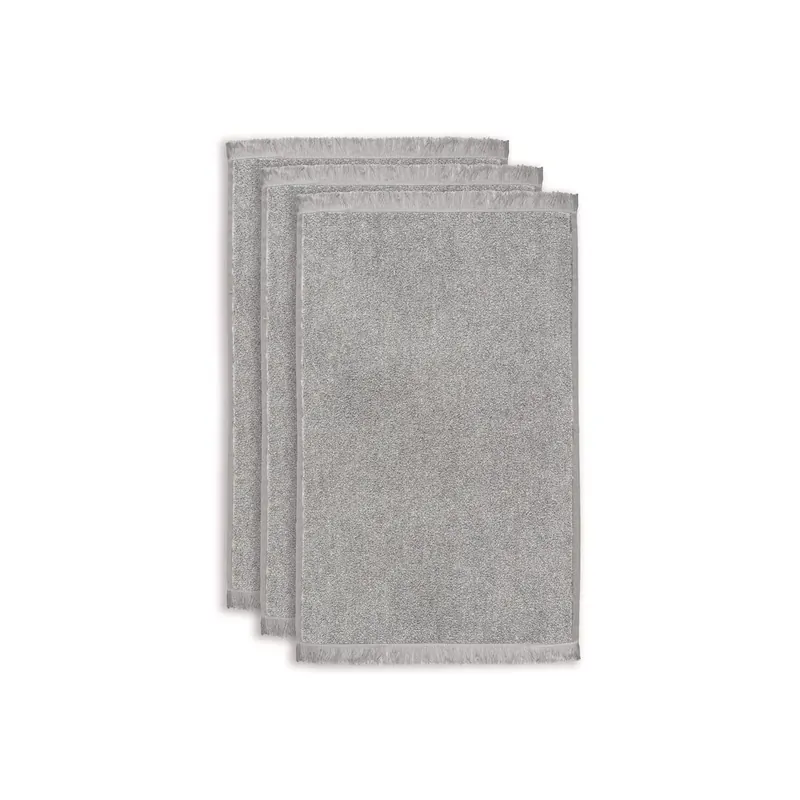 vtwonen Heimtextilie Gästetuch Groove Anthracite Set a 3 Stk 30x50 grau