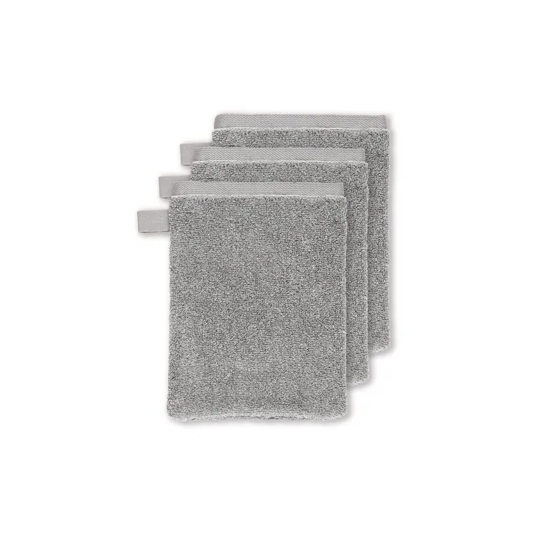 vtwonen Heimtextilie Waschlappen Groove Anthracite Set a 3 Stk 16x22 grau