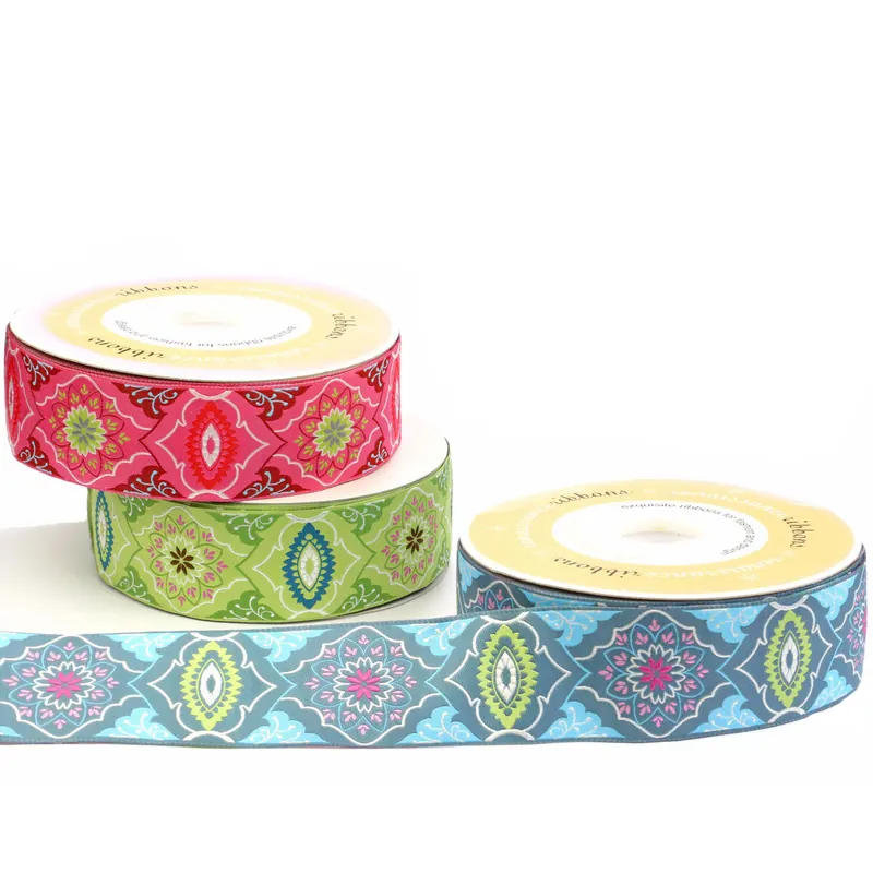 Webband ALCHEMY, Blüten-Ornamente, 50 mm breit, 3 Farben