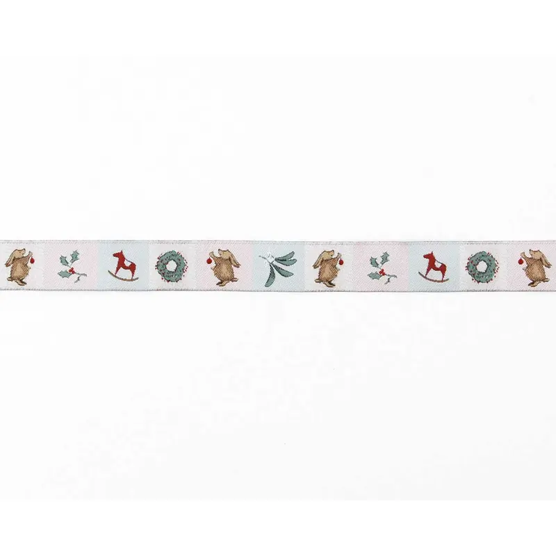 Webband WEIHNACHTEN MIT HÄSCHEN von Acufactum