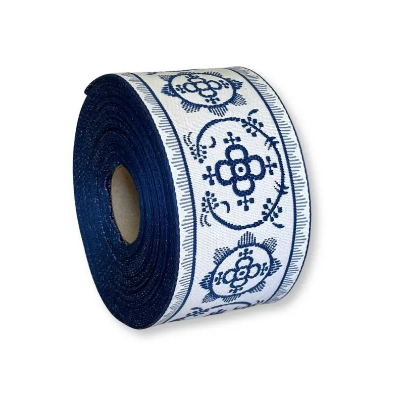 Webband ZWIEBELBAND, 62 mm breit, blau-weiß, Vaupel & Heilenbeck
