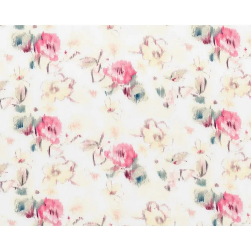 Weich fließende Polyesterseide aus Italien FIORAIA, Blütentraum, rosa-creme