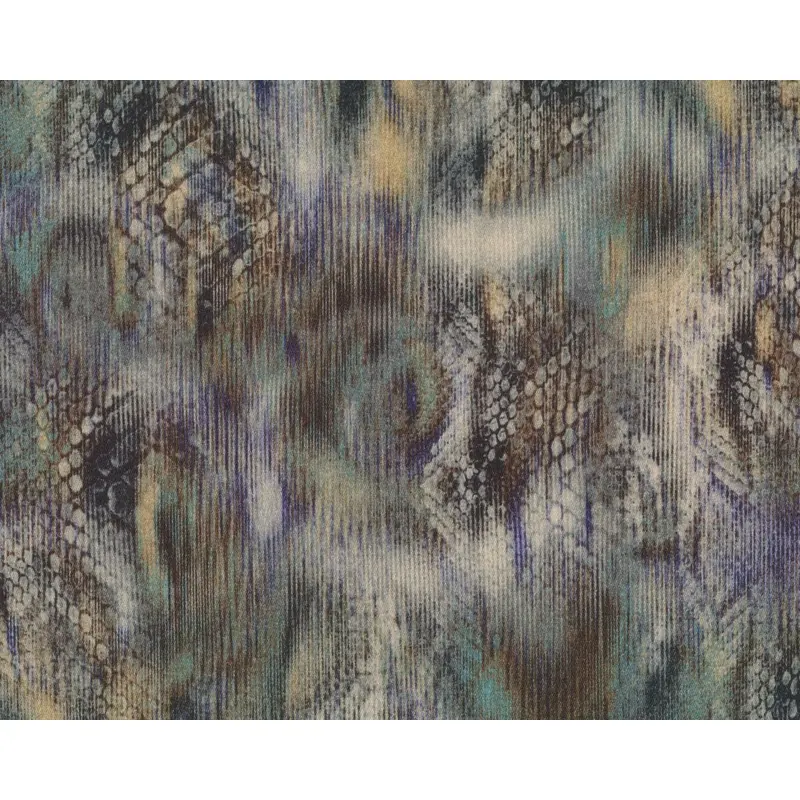 Weicher Baumwoll-Stretch REPTILIA, Schlangen-Streifenmuster, braun-hellbeige-lila