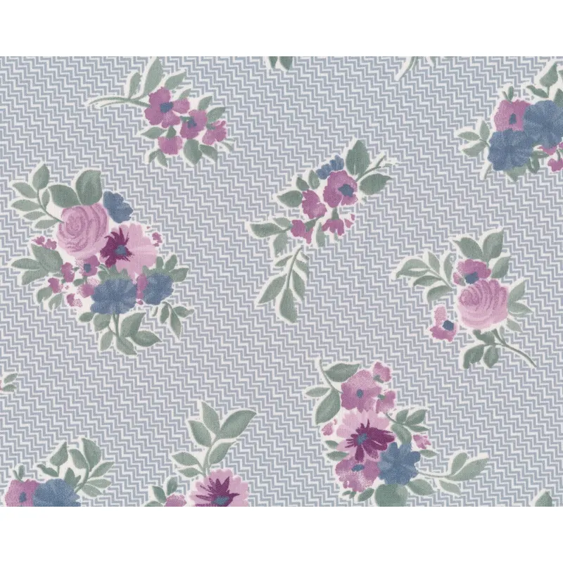 Westfalenstoff CARDIFF mit Rosen, taubenblau