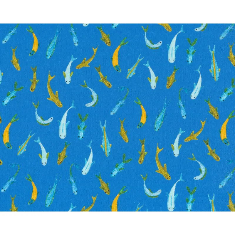 Westfalenstoff JUNGE LINIE, Fische, aquablau