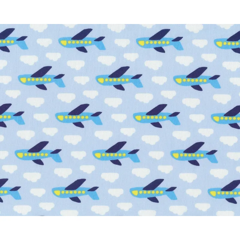 Westfalenstoff JUNGE LINIE, Flugzeuge, hellblau