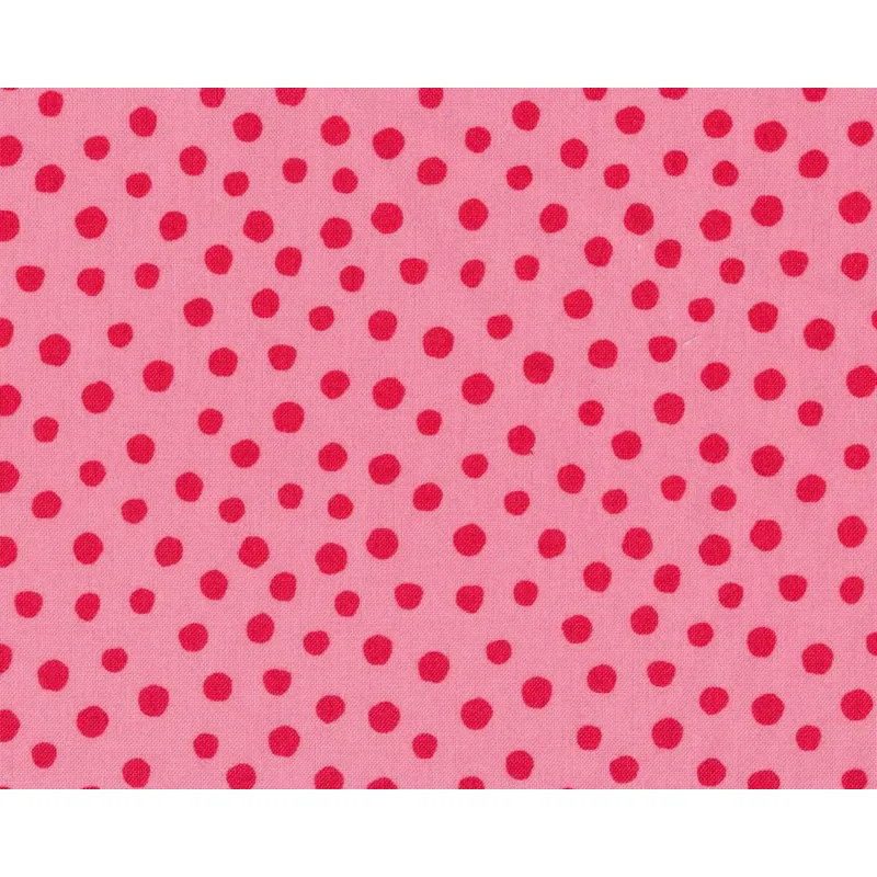 Westfalenstoff JUNGE LINIE, große Punkte, rosa-rot