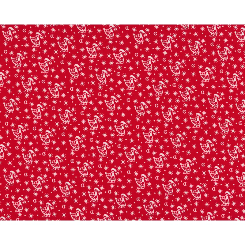 Westfalenstoffe KLASSIKER STERNTALER, Mädchen mit Schürze und Sternenregen, rot-weiß