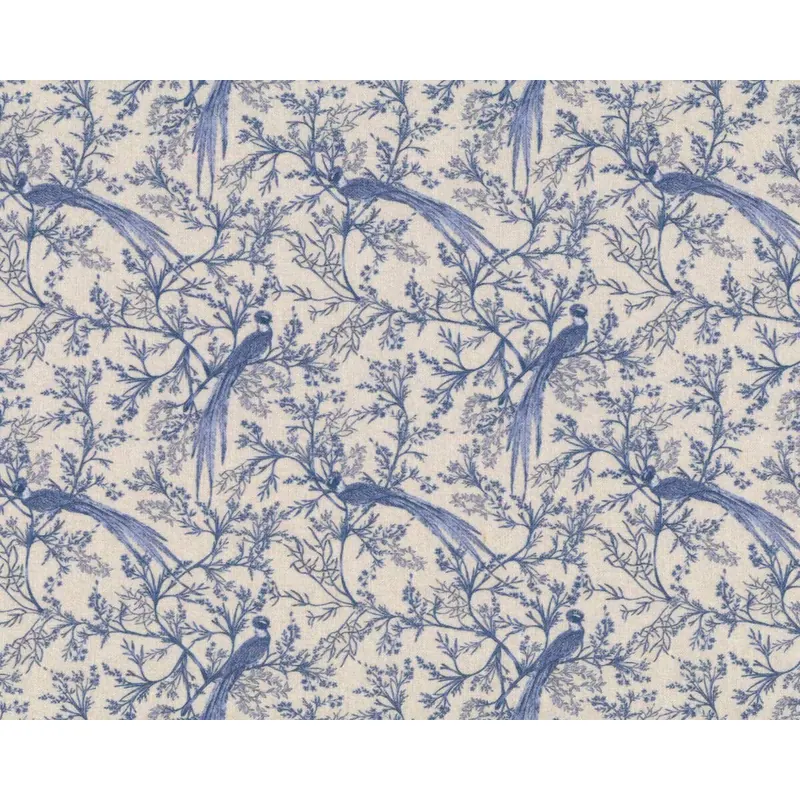 Westfalenstoffe VERSAILLES kbA, Vögel, creme-blau