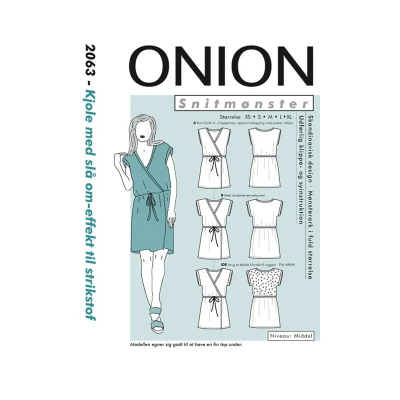 Wickelkleid mit Flügelärmeln, Schnittmuster ONION 2063