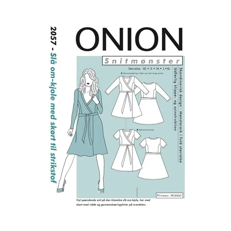 Wickelkleid mit Seiteneinsätzen, Schnittmuster ONION 2057