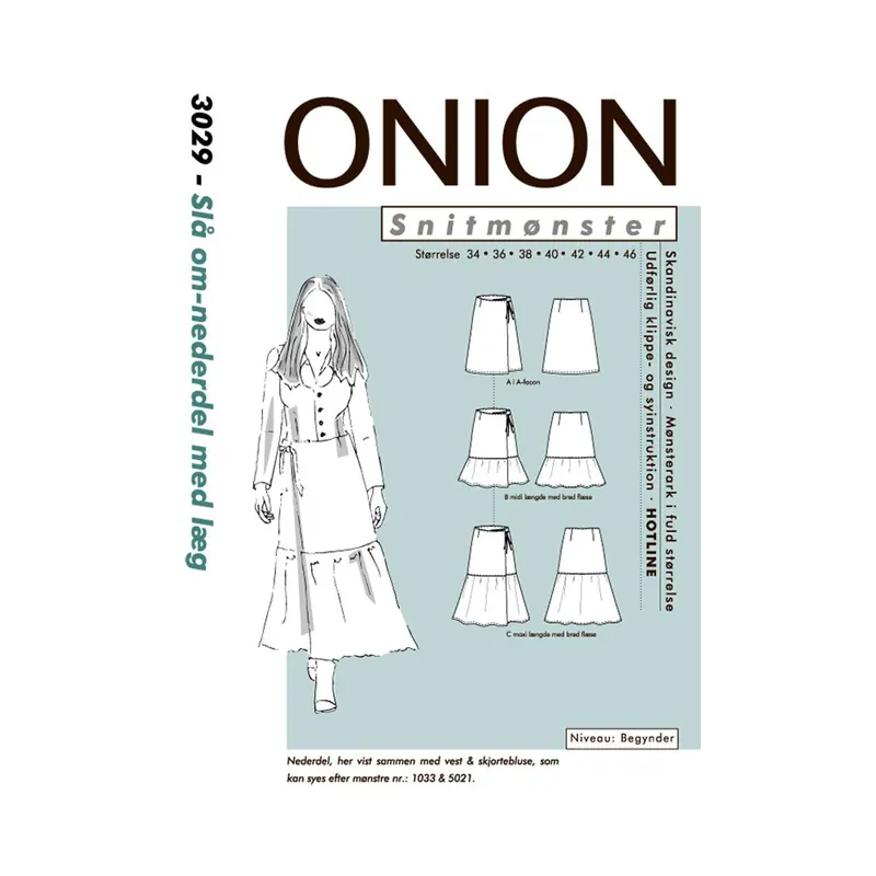 Wickelrock mit Rüschen, Schnittmuster ONION 3029