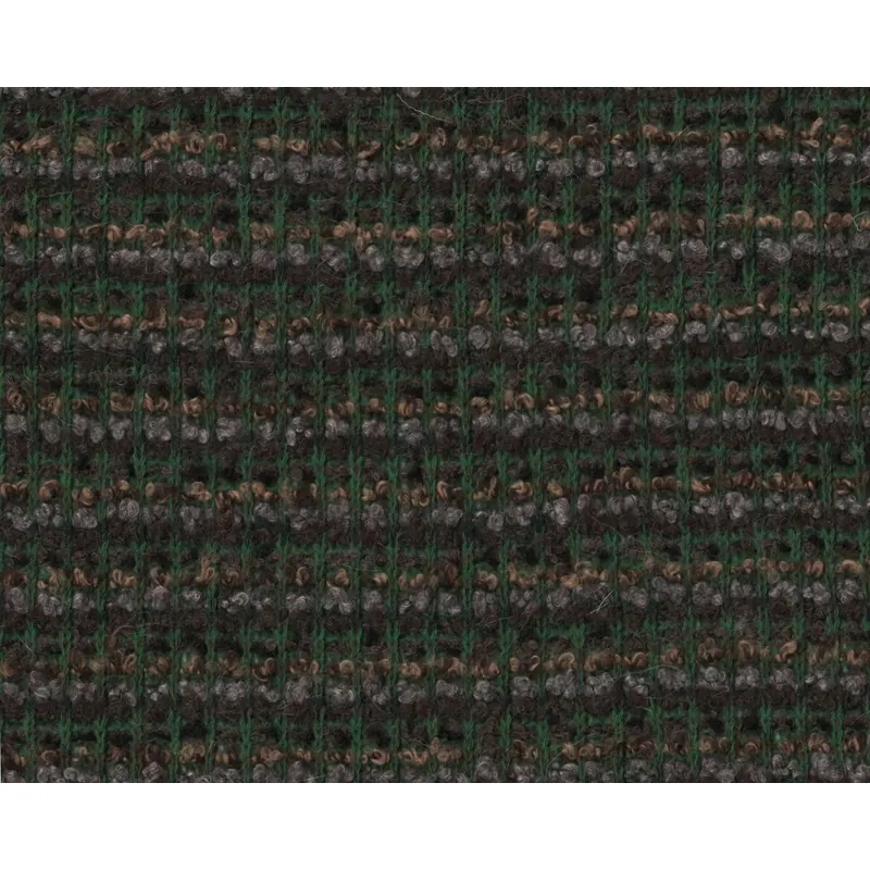 Wollbouclé-Strick CHANTAL, Streifen-Rapport, grün-braun