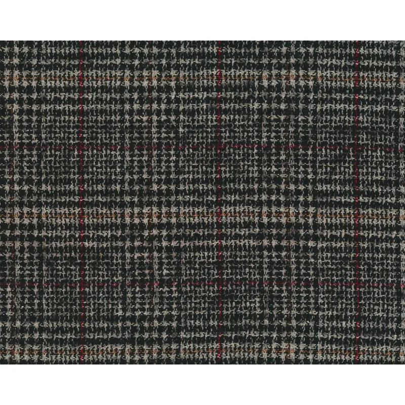 Wollstoff ALPAKA, Glencheck-Karo, schwarz-beige