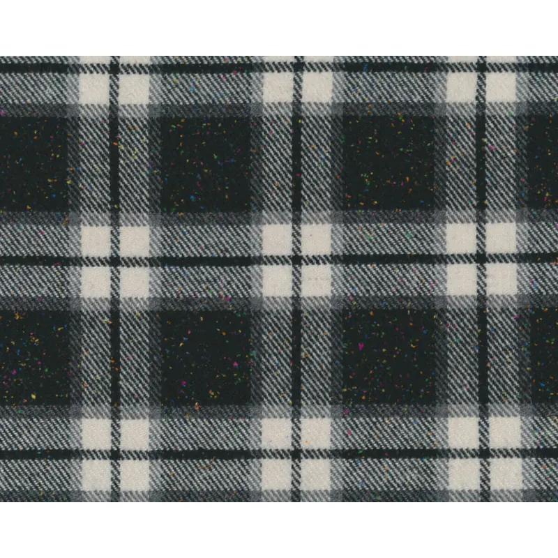 Wollstoff aus Italien RIQUADRO, Glencheck-Karo, schwarz-wollweiß