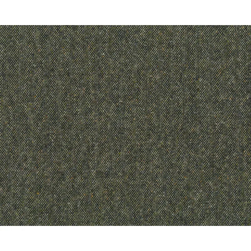 Wollstoff mit Seide, Tweed CARDIFF, olive-schwarz meliert, Hilco
