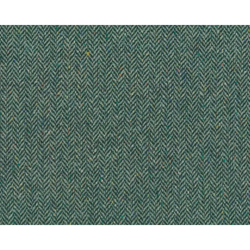 Wollstoff mit Seide, Tweed LISCA ALBA, Fischgrat, grün-petrol, Hilco