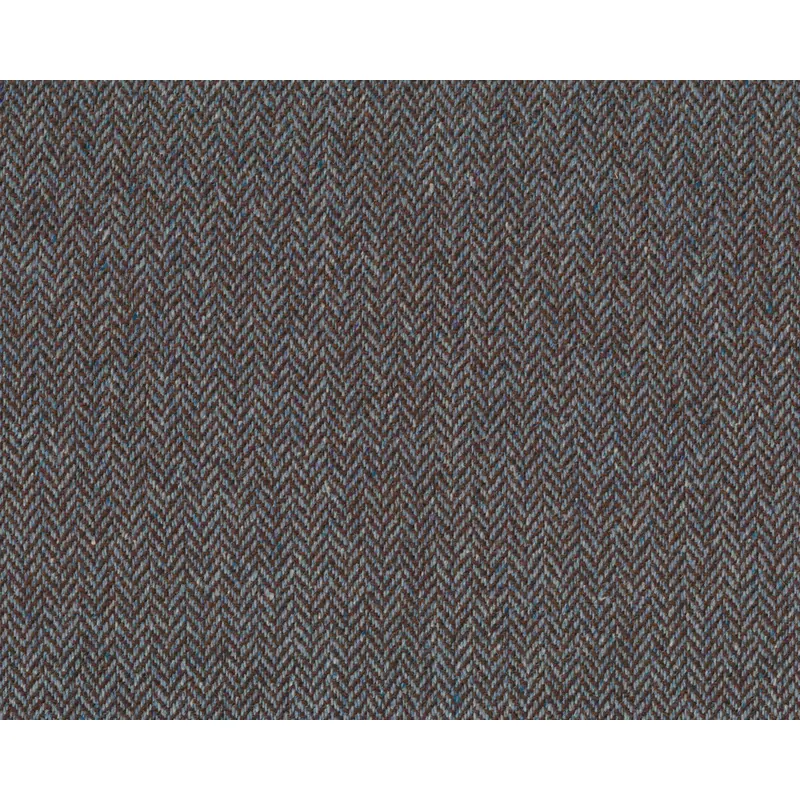 Wollstoff, Tweed CADENCE, Fischgrat, türkis-braun, Hilco