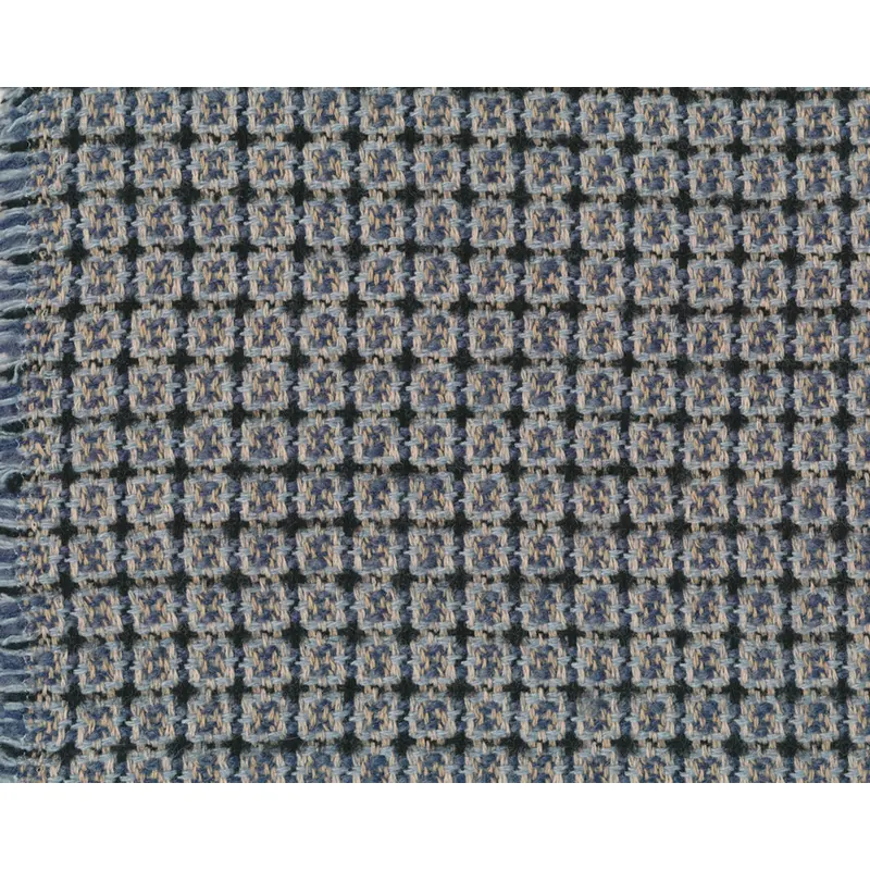 Wollwebstoff BUNT, Quadrate, taubenblau