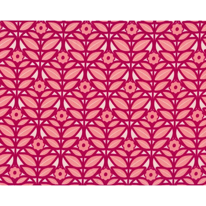 Zarter, edler Batist, Voile IMPRESSIONS SACHET, stilisierte Blumenstengel, fuchsia