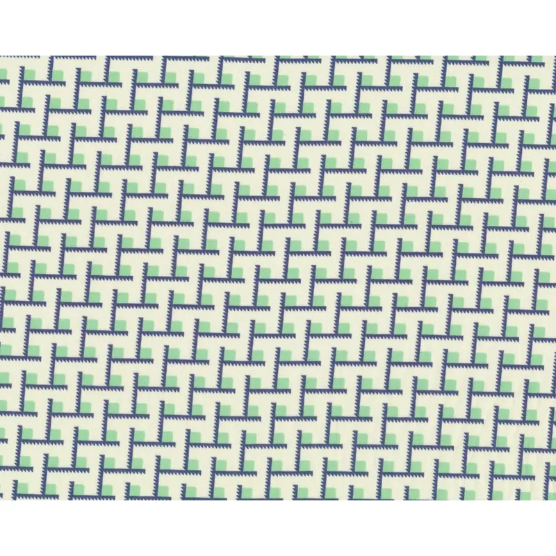Zarter, edler Batist, Voile MOMENTUM, zackiges Flechtmuster, gedecktes blau-mintgrün