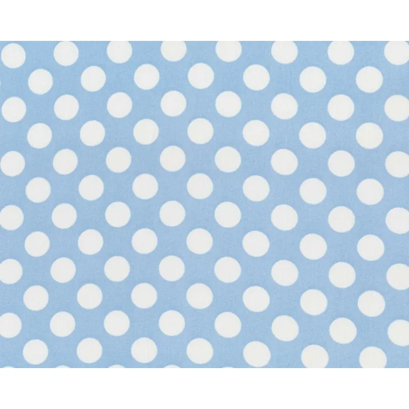Zarter italienischer Chiffon TONIA, große Punkte, hellblau-gebrochenes weiß